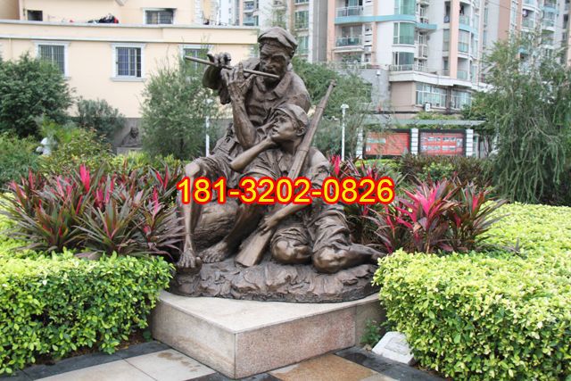 艰苦岁月红军铜雕案例