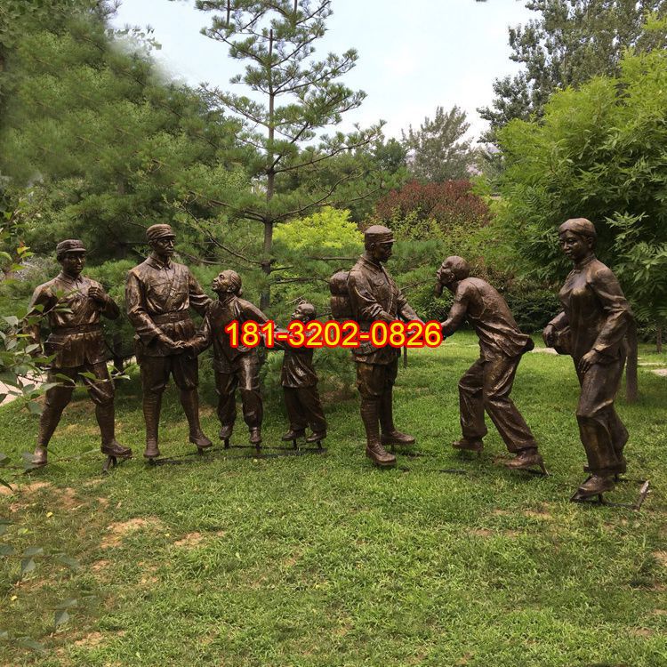 军民一家亲党建主题人物铜雕完工