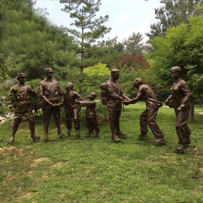 铜雕八路军解放战士   广场人物雕塑
