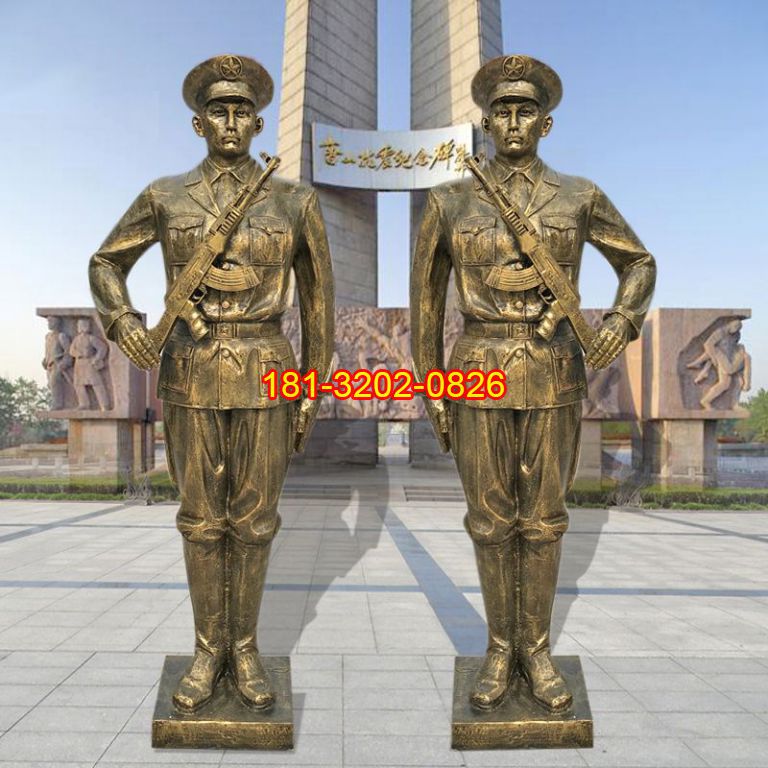 党建主题解放军人物铜雕